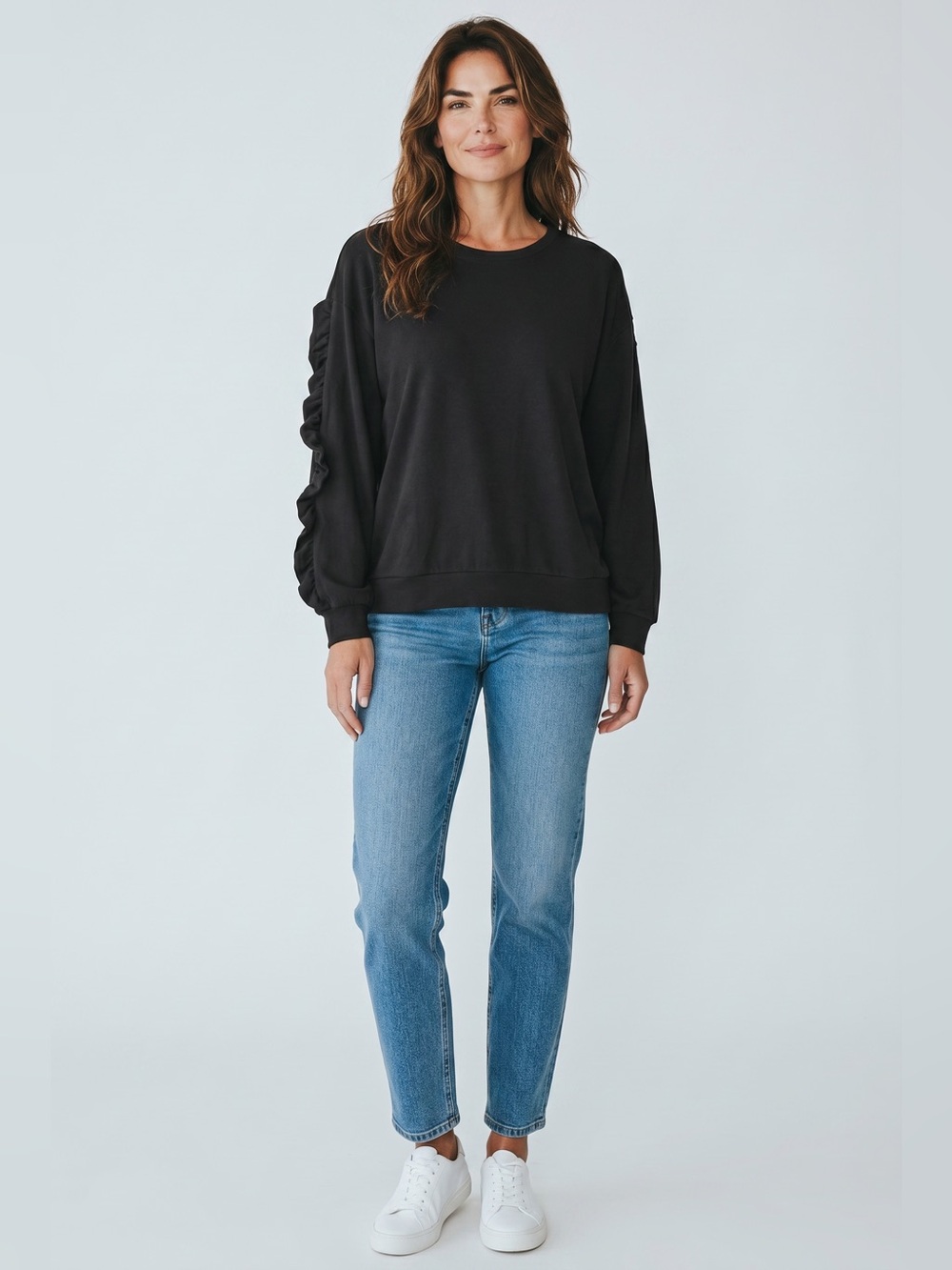 Michelle McDowell Ruffle Sleeve Sweater //  Black // Medium